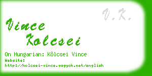 vince kolcsei business card