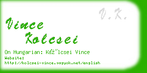 vince kolcsei business card